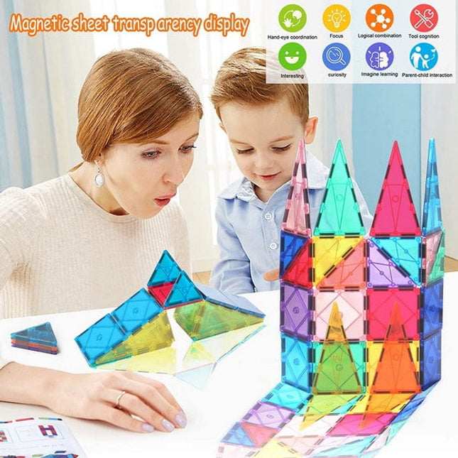 Extrokids Magnatiles 60Pcs Oversize 3D Magnetic Building Blocks Tiles Set,Inspirational Educational Toys - EKT1515