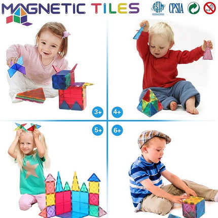 Extrokids Magnatiles 60Pcs Oversize 3D Magnetic Building Blocks Tiles Set,Inspirational Educational Toys - EKT1515