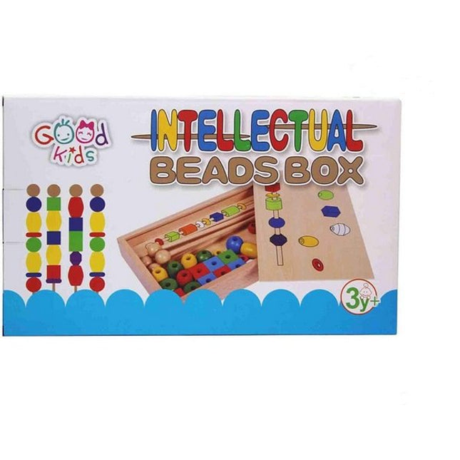 Extrokids Intellectual Beads Box Wooden Large Beads Child Early Learning and Educational Toys EK151