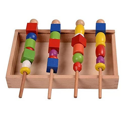 Extrokids Intellectual Beads Box Wooden Large Beads Child Early Learning and Educational Toys EK151