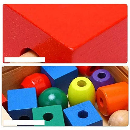 Extrokids Intellectual Beads Box Wooden Large Beads Child Early Learning and Educational Toys EK151
