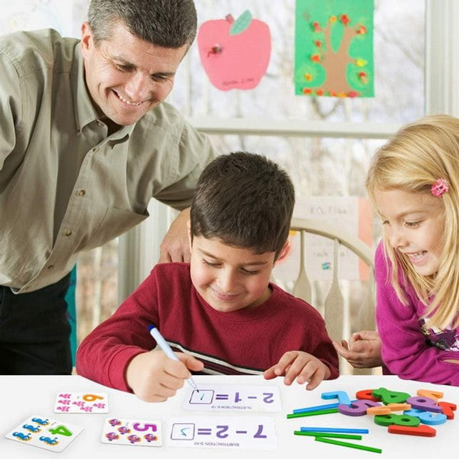 Extrokids Wooden See and Spelling Words Number Matching Alphabet Puzzles Toy - EKT1518