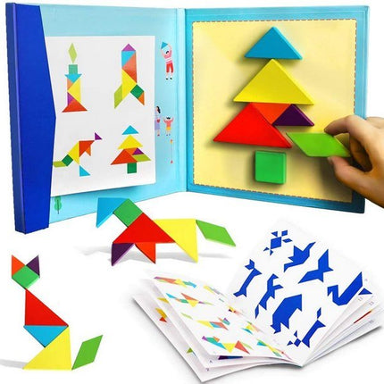 Extrokids Magnetic Tangram Puzzle Book Travel Game IQ Educational Toy - EKT1523