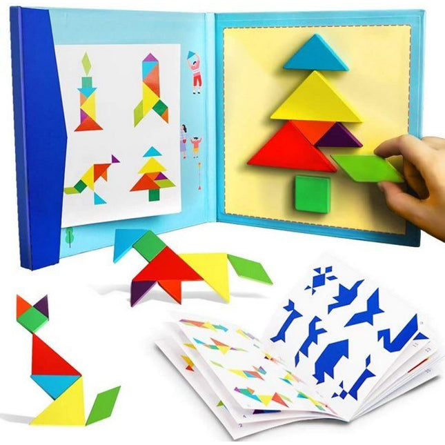 Extrokids Magnetic Tangram Puzzle Book Travel Game IQ Educational Toy - EKT1523
