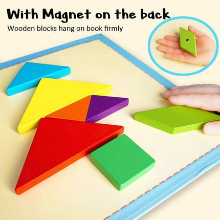 Extrokids Magnetic Tangram Puzzle Book Travel Game IQ Educational Toy - EKT1523