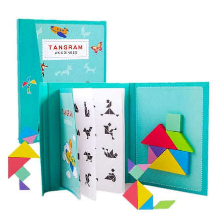 Extrokids Magnetic Tangram Puzzle Book Travel Game IQ Educational Toy - EKT1523