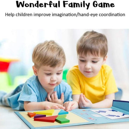 Extrokids Magnetic Tangram Puzzle Book Travel Game IQ Educational Toy - EKT1523