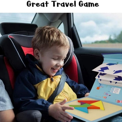 Extrokids Magnetic Tangram Puzzle Book Travel Game IQ Educational Toy - EKT1523