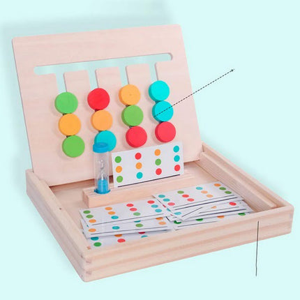 Extrokids Wooden Kids Four-Color Logic Thinking Training Puzzle Toy with Color Cards EKT1529