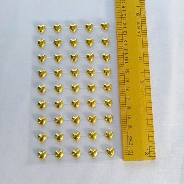 Extrokids Gold Heart Sticker for Diy and Kids apprciation , school carft - EKC1546