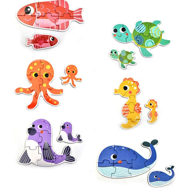 Extrokids New 6pcs/box Marine Animals Puzzle Toy for Kids Gift -EK1568