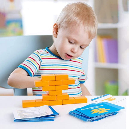 Extrokids Wooden creative building game Blocks for Kids Children Brain Teasers Stacking and Stress Relief Toy - EKT1578