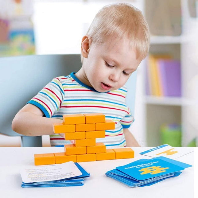 Extrokids Wooden creative building game Blocks for Kids Children Brain Teasers Stacking and Stress Relief Toy - EKT1578