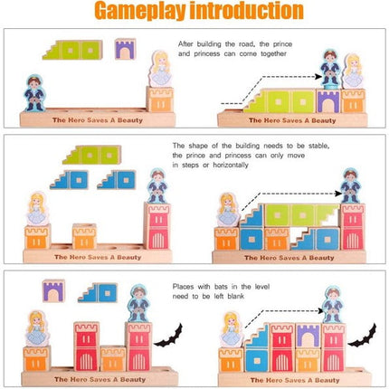Extrokids Wooden Prince Save Princess Kids Building Blocks Puzzle Game - 48 Solutions of Puzzles Toy - EKT1585