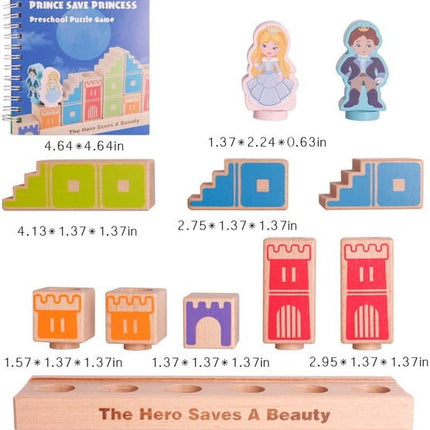 Extrokids Wooden Prince Save Princess Kids Building Blocks Puzzle Game - 48 Solutions of Puzzles Toy - EKT1585