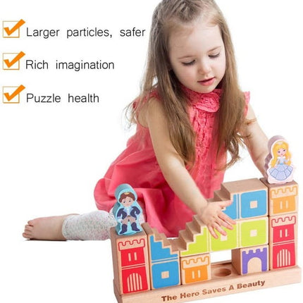 Extrokids Wooden Prince Save Princess Kids Building Blocks Puzzle Game - 48 Solutions of Puzzles Toy - EKT1585