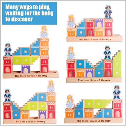 Extrokids Wooden Prince Save Princess Kids Building Blocks Puzzle Game - 48 Solutions of Puzzles Toy - EKT1585