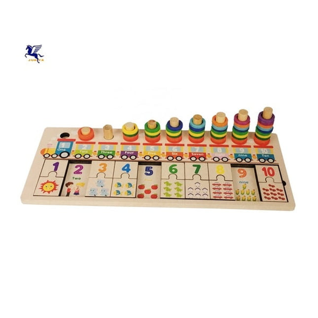 Extrokids Wooden small train pairing blocks Educational Toy - EKT1588