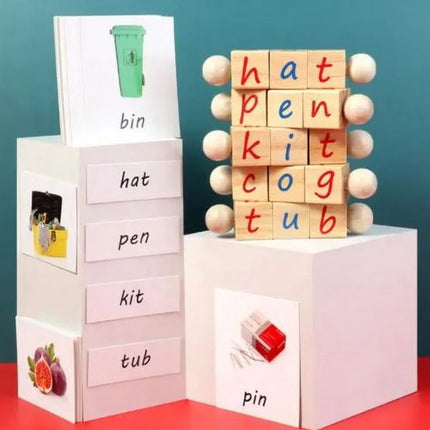 Extrokids Wooden alphabet cube Apple picking game kindergarden childrens cognitive digital teaching