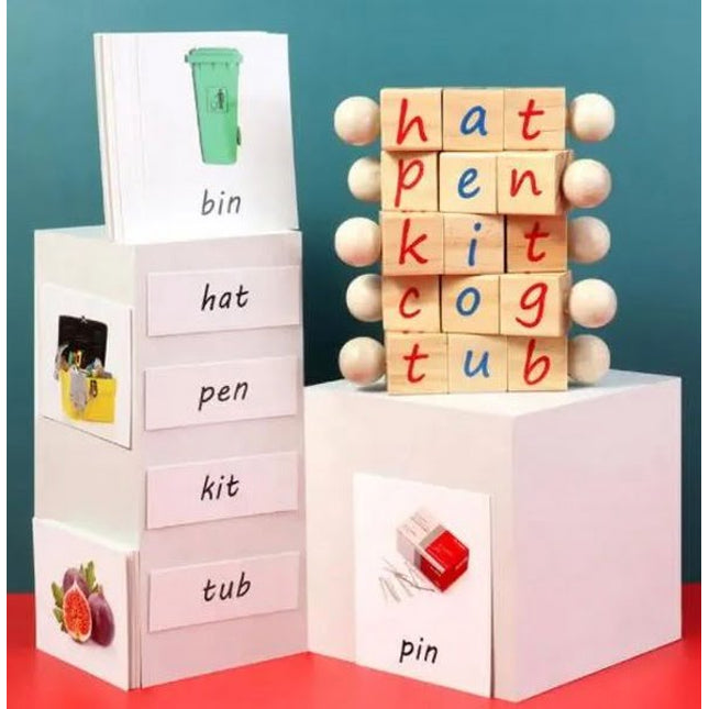 Extrokids Wooden alphabet cube Apple picking game kindergarden childrens cognitive digital teaching