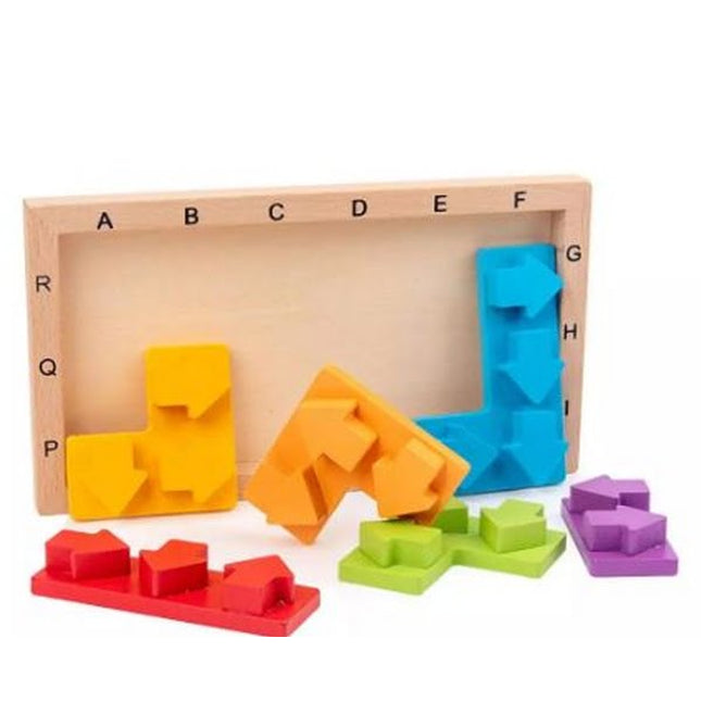 Extrokids Wooden direction of wisdom around Block Board Arrows Game Puzzle Brain Teasers Building Blocks Toy- EKT1593