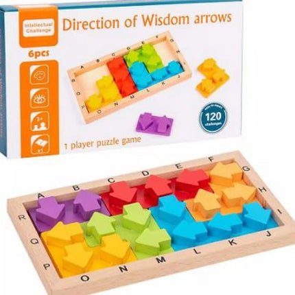 Extrokids Wooden direction of wisdom around Block Board Arrows Game Puzzle Brain Teasers Building Blocks Toy- EKT1593