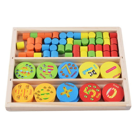 Extrokids Wooden Multifunctional Wafer Learning Box Toys for Kids - EK1598