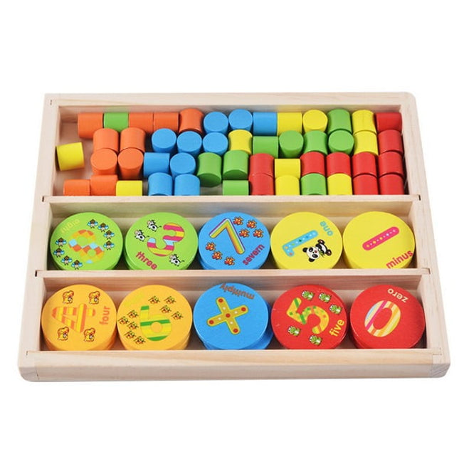 Extrokids Wooden Multifunctional Wafer Learning Box Toys for Kids - EK1598