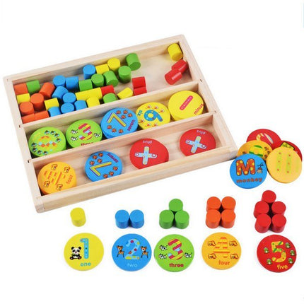 Extrokids Wooden Multifunctional Wafer Learning Box Toys for Kids - EK1598