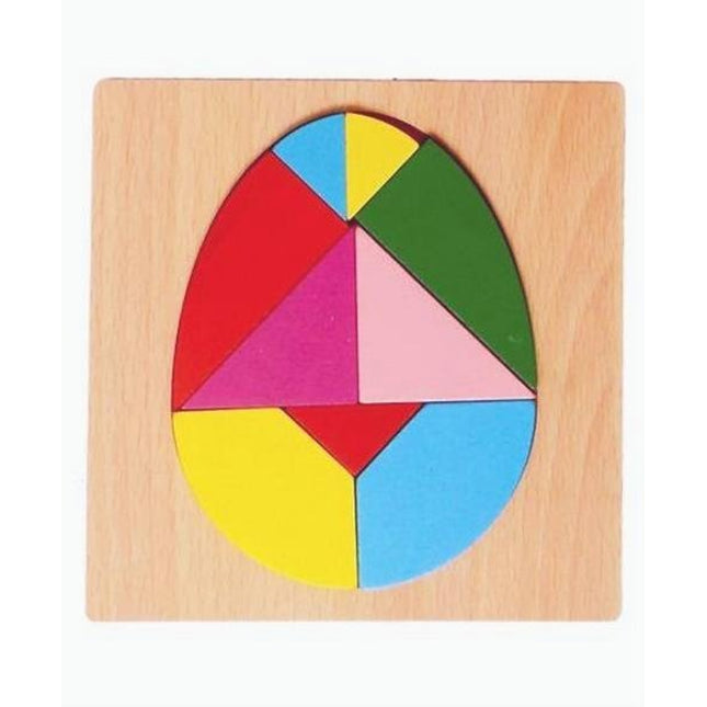 Extrokids Wooden 6X6 PUZZLE XJ Egg Shaped Colorful Learning Jigsaw Puzzle Educational Board Toy