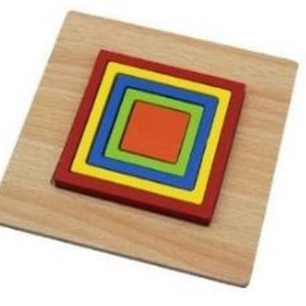 Extrokids Wooden Rainbow 5 Color Board Square Puzzle - EK1615