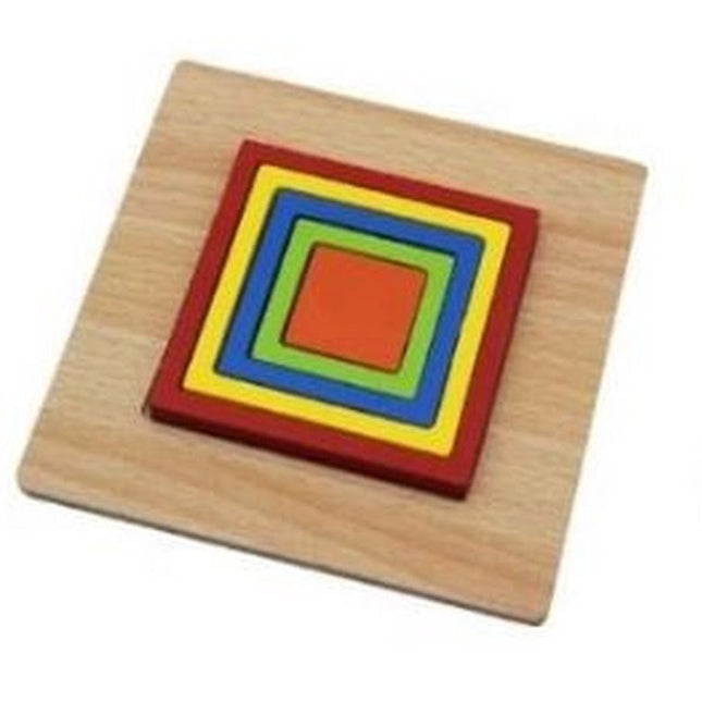 Extrokids Wooden Rainbow 5 Color Board Square Puzzle - EK1615