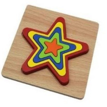 Extrokids Wooden Rainbow 5 Color Board Star Puzzle - EK1620