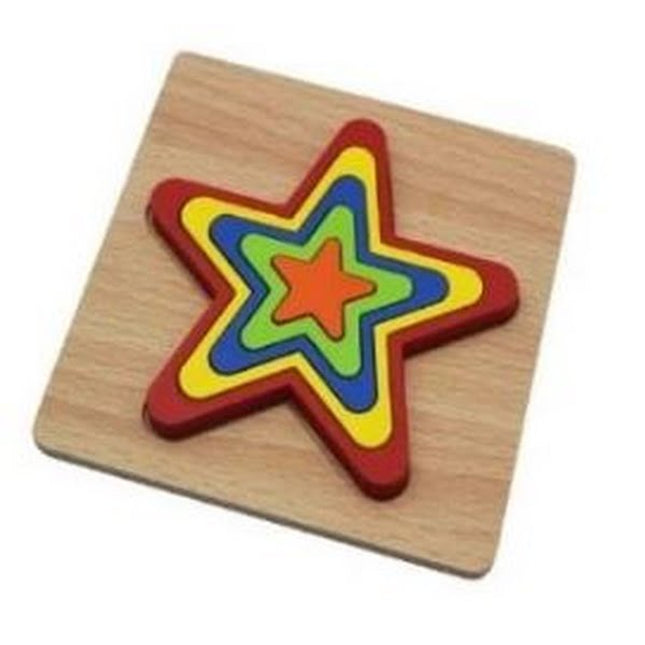 Extrokids Wooden Rainbow 5 Color Board Star Puzzle - EK1620