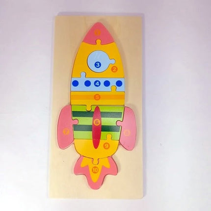 Extrokids Wooden Puzzle Board Toy Rocket - EK1648