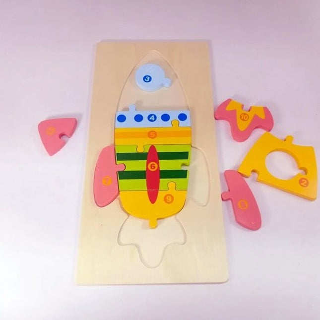 Extrokids Wooden Puzzle Board Toy Rocket - EK1648