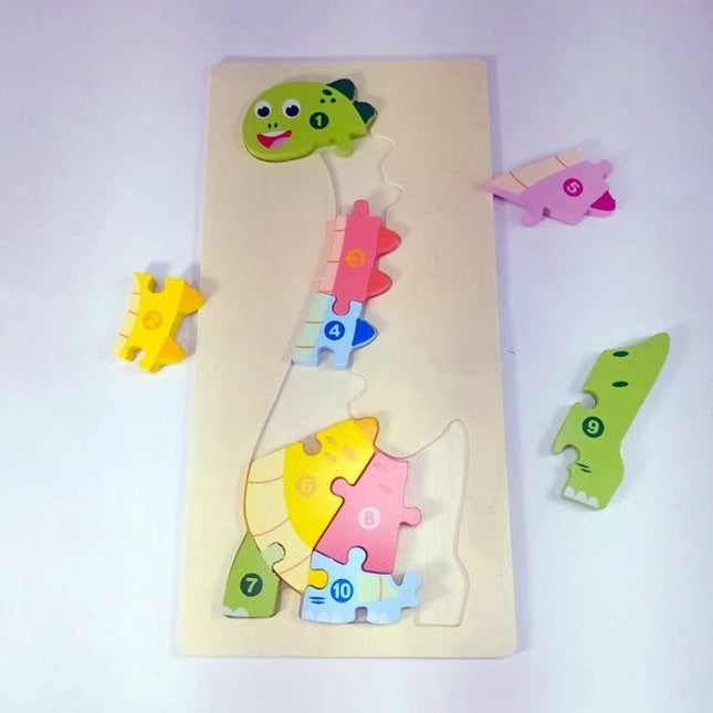 Extrokids Wooden Puzzle Board Toy Dinosaur - EK1649