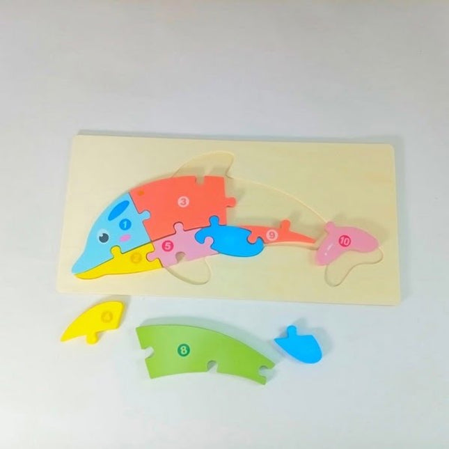 Extrokids Wooden Puzzle Board Toy Dolphin - EK1651