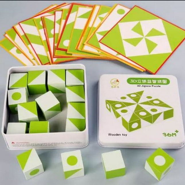 Extrokids Wooden 3D Jigsaw Puzzle Metal Box - EK1661