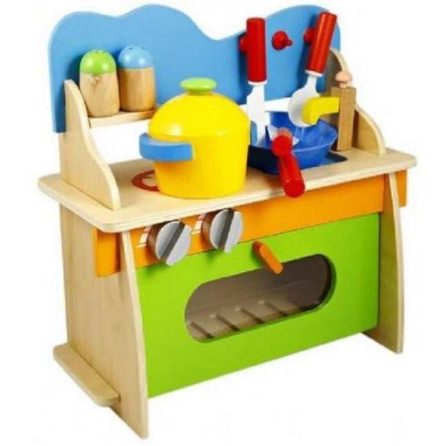 Extrokids Wooden 3D Assembled Pretend Play Cooking Kitchen Set Toy with Accessories for Kids - EK16