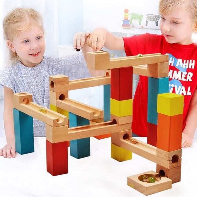 Extrokids Wooden marble Track Ball Consrtuctional Building Block - EKT1666