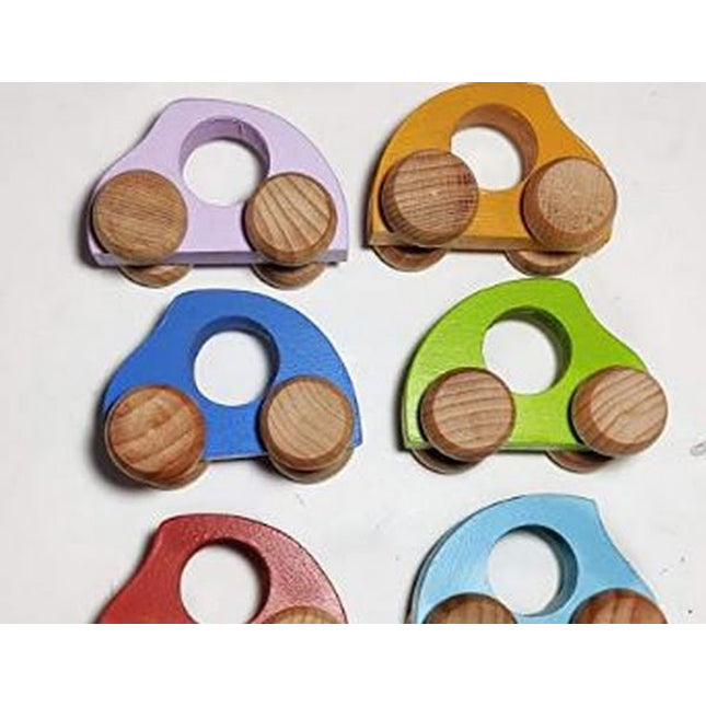 Extrokids Wooden Colourful Toy Car Pack of 6 Cars with Different Colour - EKT1687