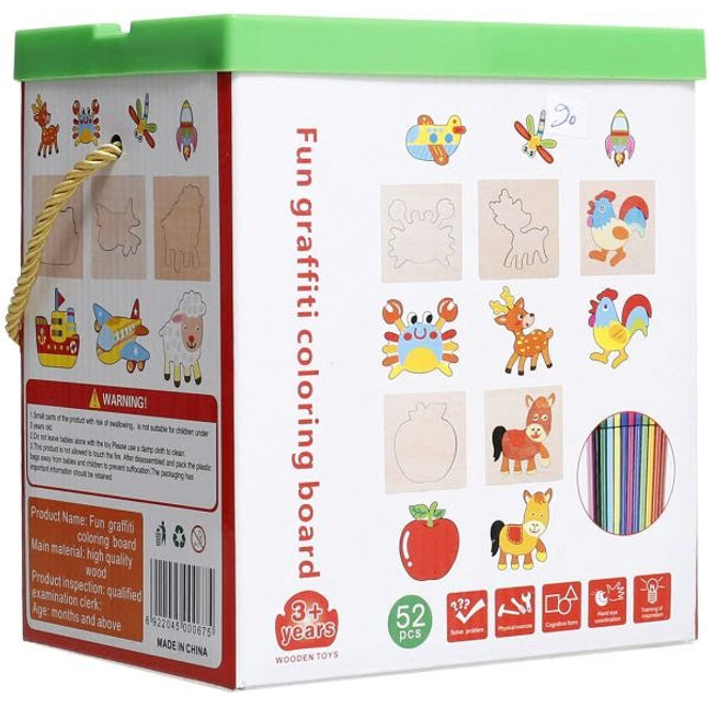 Extrokids Wooden Educational toys Graffiti Pattern Color Reference - EKT1689