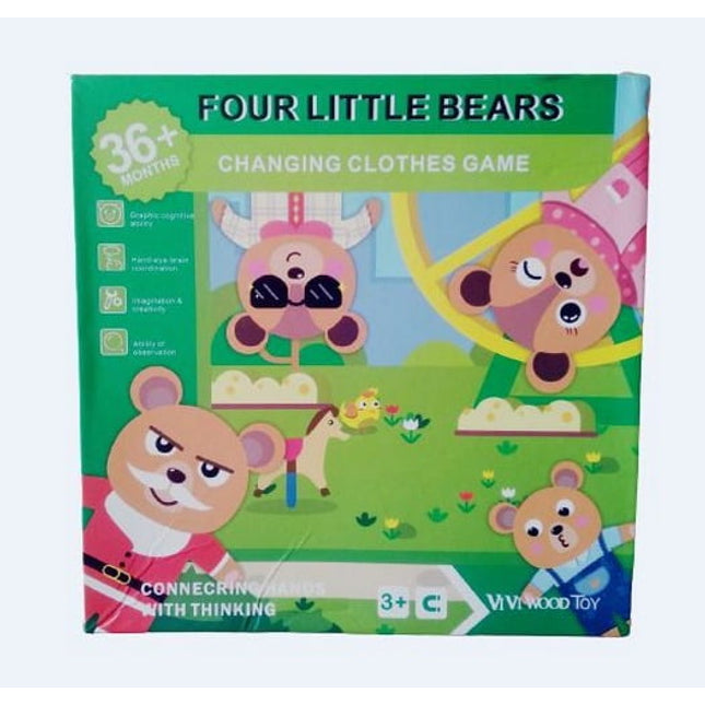 Extrokids Magnetic Four Little Bears Changing Cloth Game - EKT1692
