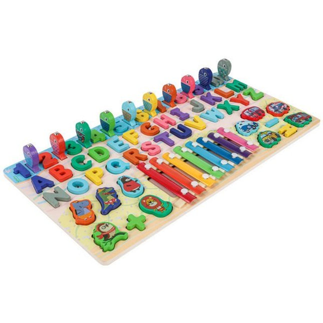 Extrokids Wooden Alphabet and Numbers Playing Piano Alphanumetric Play The Piano - EKT1699