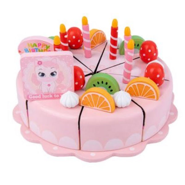 Extrokids Wooden Kids Birthday Cake with Knife - EKT1701