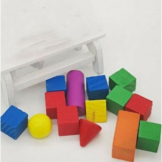 Extrokids 16 pcs of Wooden Geometric Solid Math Game - EKT1726