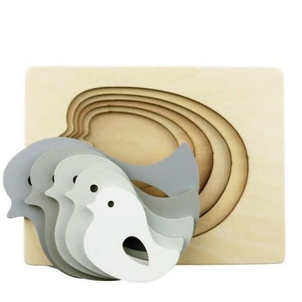 Extrokids Wooden Toys for Children Bird Cartoon 3D Puzzle Multilayer Jigsaw Puzzles - EKT1747