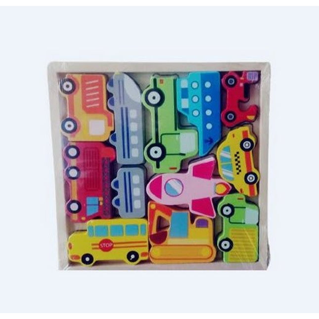 Extrokids Wooden Montessori Learning Vehicle Stacking - EK1756