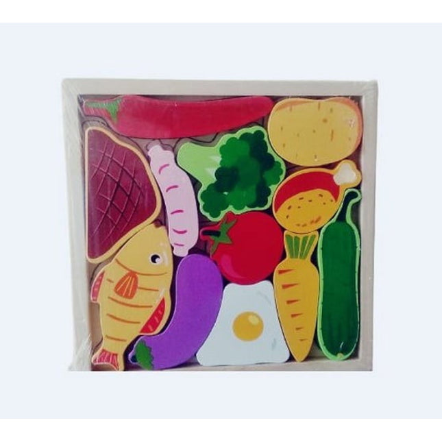 Extrokids Wooden Montessori Learning Food Stacking - EKT1759